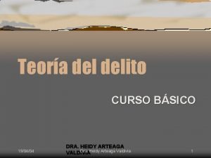 Teora delito CURSO BSICO 190404 DRA HEIDY ARTEAGA