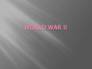 WORLD WAR II WWI Peace Treaty Fails Did