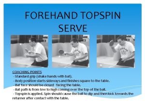 Topspin serve Topspin serve