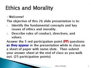 Moral standards examples