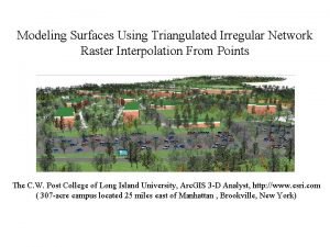 Modeling Surfaces Using Triangulated Irregular Network Raster Interpolation