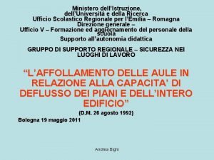 Ministero dellIstruzione dellUniversit e della Ricerca Ufficio Scolastico