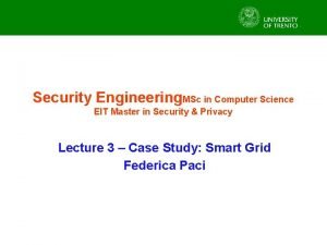 Security Engineering MSc in Computer Science EIT Master