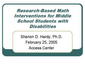 Research based math interventions for middle school