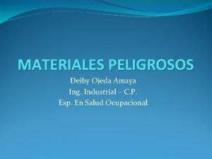 Reconocimiento e identificación de materiales peligrosos