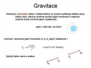 Gravitace Newtonv univerzln zkon Kad stice ve vesmru