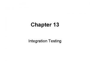 Path based integration testing