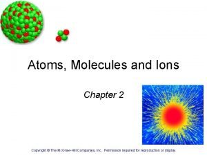 Atoms Molecules and Ions Chapter 2 Copyright The