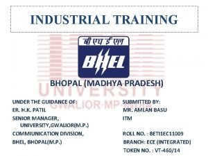 Industrial training in bhopal