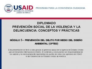 PROGRAMA PARA LA CONVIVENCIA CIUDADANA DIPLOMADO PREVENCIN SOCIAL