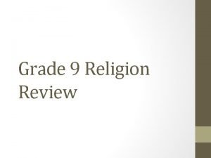 Grade 9 religion