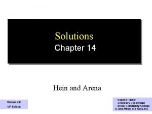 Solutions Chapter 14 Hein and Arena Version 2