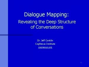 Dialogue Mapping Revealing the Deep Structure of Conversations