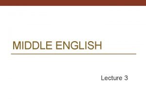 Middle english examples