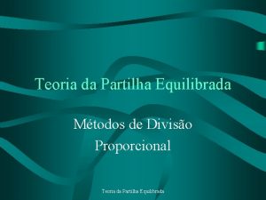 Teoria da partilha equilibrada