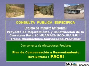 CONSULTA PUBLICA ESPECIFICA Estudio de Impacto Ambiental Proyecto