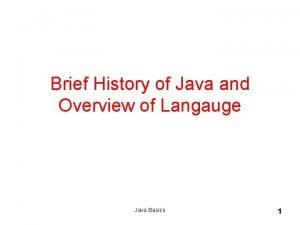 Brief history of java