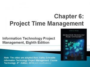 Chapter 6 Project Time Management Information Technology Project