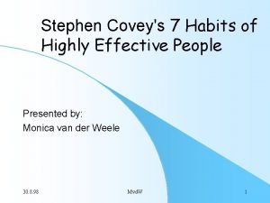 Covey's 7 habits model