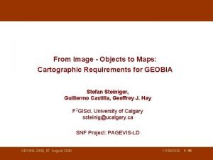 From Image Objects to Maps Cartographic Requirements for