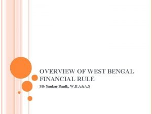 West bengal financial rules