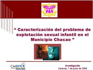 Caracterizacin del problema de explotacin sexual infantil en