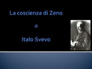 La coscienza di Zeno di Italo Svevo Schema