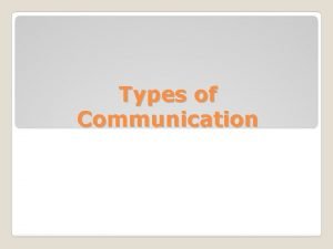 Types of animal communication