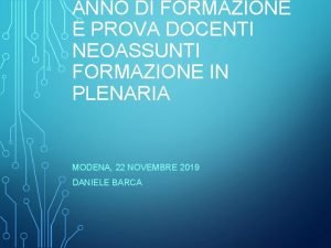 ANNO DI FORMAZIONE E PROVA DOCENTI NEOASSUNTI FORMAZIONE