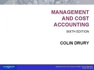 Drury management and cost accounting