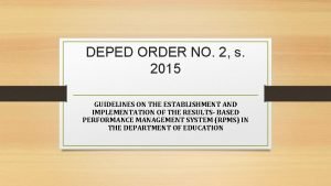 Deped order no. 2, s. 2015