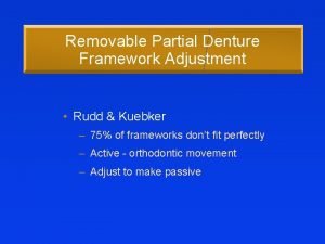 Removable Partial Denture Framework Adjustment Rudd Kuebker 75