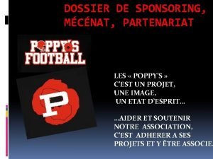 DOSSIER DE SPONSORING MCNAT PARTENARIAT LES POPPYS CEST