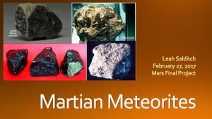 Martian Meteorites Pallasite Achondrites Basaltic Common comprise 5