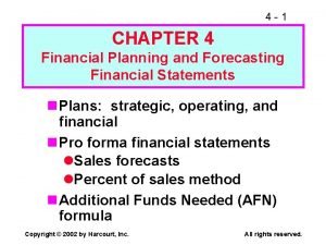 Financial planning and forecasting
