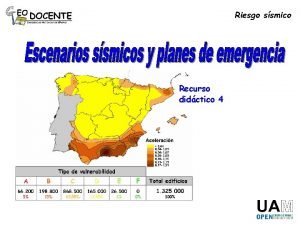 Riesgo ssmico Recurso didctico 4 Riesgo ssmico Peligrosidad