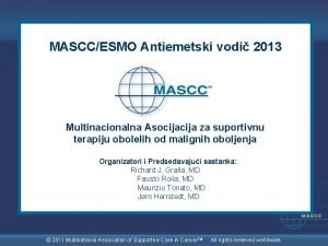 MASCCESMO Antiemetski vodi 2013 Multinacionalna Asocija za suportivnu