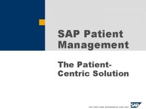 Sap patient management