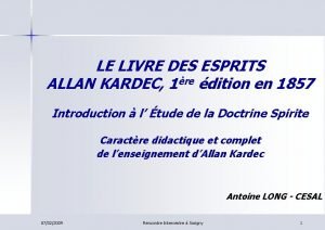 LE LIVRE DES ESPRITS ALLAN KARDEC 1re dition