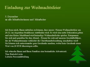 Weihnachtsfeier einladung mitarbeiter