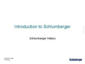 Schlumberger organizational structure
