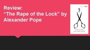 Rape of the lock summary