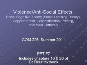 ViolenceAntiSocial Effects Social Cognitive Theory Social Learning Theory
