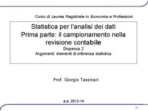 Corso di Laurea Magistrale in Economia e Professioni