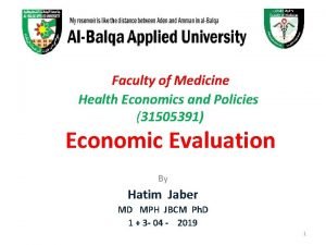 Faculty of Medicine Health Economics and Policies 31505391