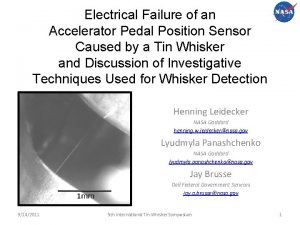 Electrical Failure of an Accelerator Pedal Position Sensor