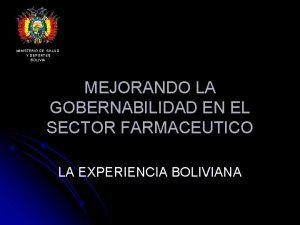 MINISTERIO DE SALUD Y DEPORTES BOLIVIA MEJORANDO LA