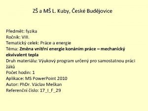 Z a M L Kuby esk Budjovice Pedmt