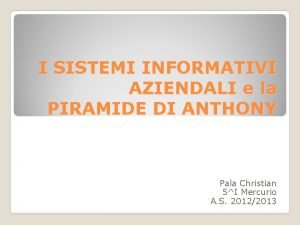 Piramide di anthony sistemi informativi