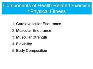 Five components of health related fitness